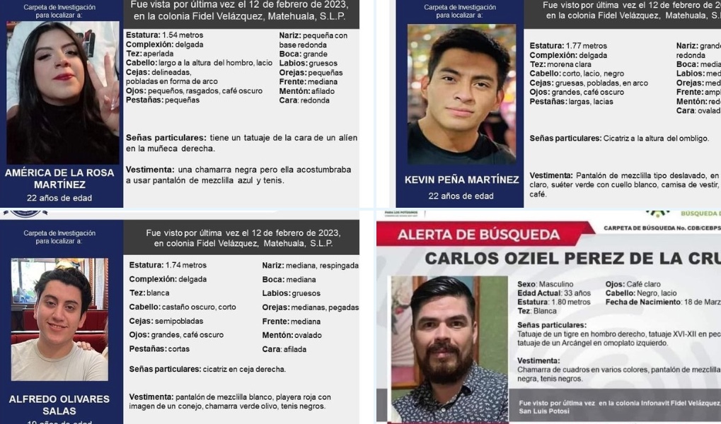 Desaparecen cuatro jóvenes al salir de un bar en San Luis Potosí