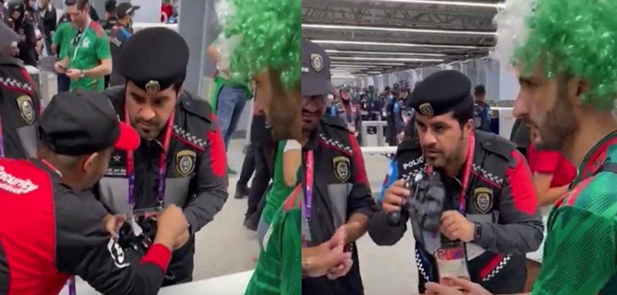Qatar 2022: aficionado mexicano intenta meter alcohol al estadio en sus binoculares