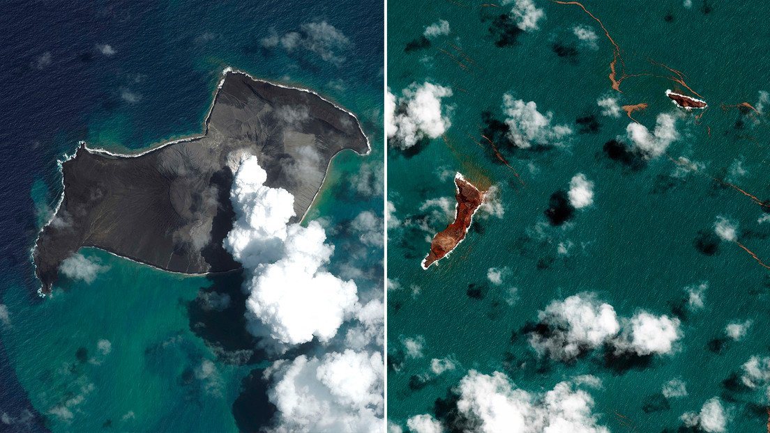 Desaparece el volcán que provocó un tsunami en Tonga (video)