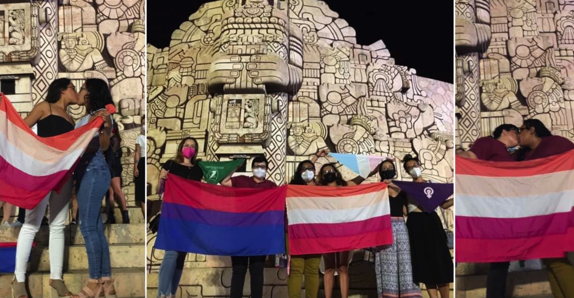 Besos para todos: colectivos LGBT realizan el Besatón Lésbico en Mérida