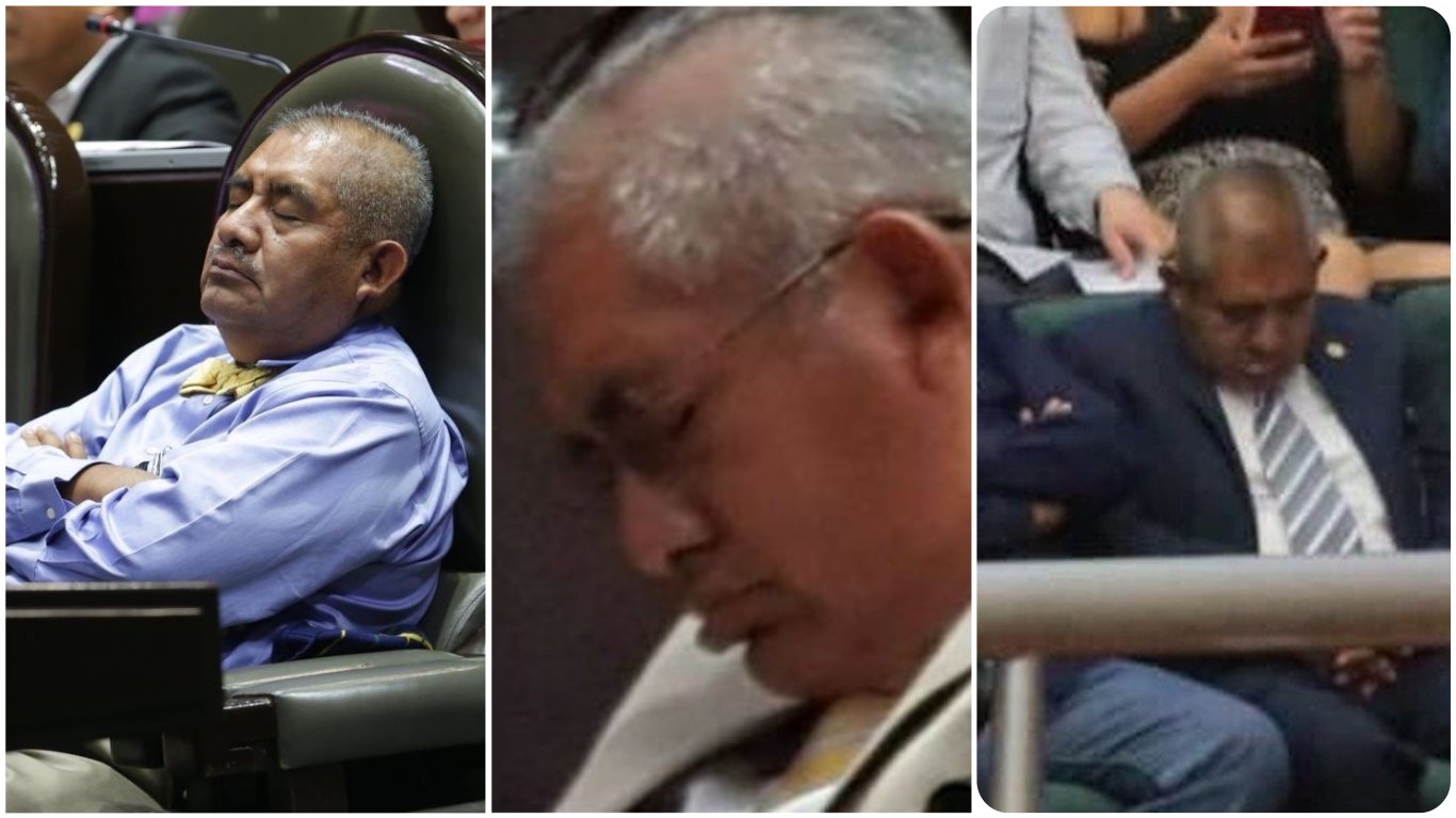 Captan a diputado de Morena dormido por tercera vez en el Congreso