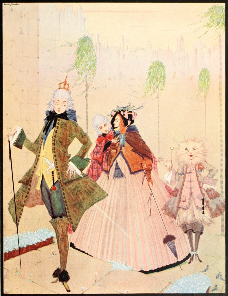 Ilustración de El gato con botas de Charles Perrault.